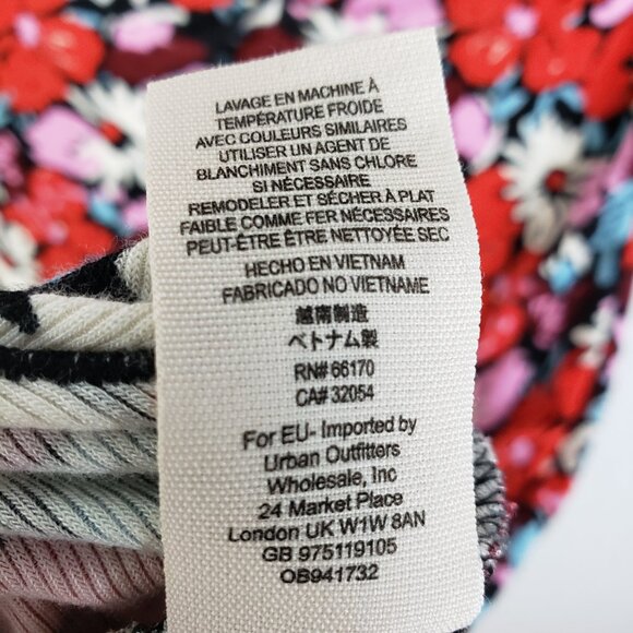 Free People Key to Your Heart Floral Mini Dress Ribbed Stretchy Bohemian size L - Picture 11 of 13